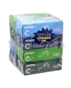 CLERBY FACE TISSUE 100 PULLS 2PLY 4 IN1