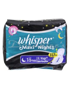 WHISPER MAXI NIGHT SANITARY PADS XL15