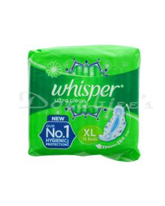 WHISPER ULTRA CLEAN SANITARY PADS XL 15