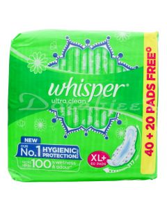 WHISPER ULTRA CLEAN XL+ 60PADS