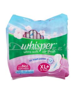 WHISPER ULTRA SOFT SANITARY PADS  XL+ 15