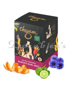 CHAYAM BARON'S EARL GREY BLACK TEA WITH CITRUSY ORANGE PEEL & BLUE CORN FLOWER-40G