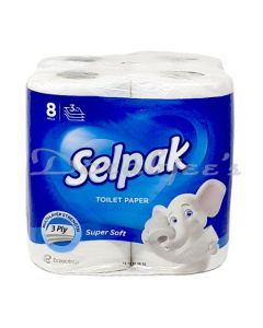 SELPAK TOILET ROLL PLAIN 8S