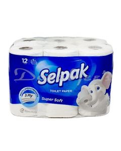 SELPAK TOILET ROLL PLAIN 12S