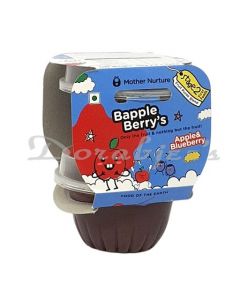 MOTHER NURTURE | BAPPLE BERRIS - APPLE AND BLUEBERRY PUREE - STAGE 2 - BABY FOOD 240GM