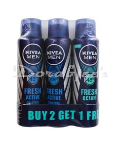 NIVEA MEN FRESH ACTIVE DEO 2+1