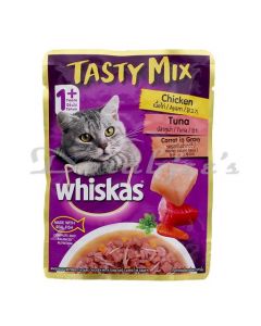 WHISKAS KITTEN FOOD TASTY MIX CHICKEN TUNA CARROT 12*2 70G