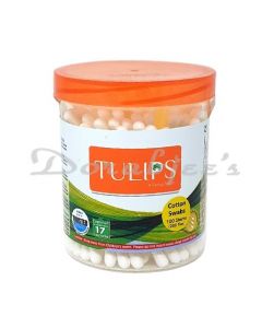 TULIPS COTTON BUD ROUND JAR 100