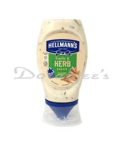 HELLMANNS GARLIC HERB SAUCE SQUEEZE BOTTLE 260G