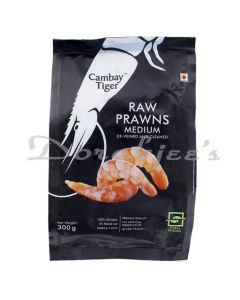 CAMBAY TIGER PRAWNS MEDIUM DEVEINED CLEANED 300G