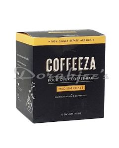 COFFEEZA  MEDIUM ROAST POUR OVER COFFEE BAGS, BOX OF 10