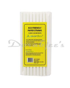 WHITE PAPER STRAW  10MM *  200MM BIODEGRADABLE AND ECO FRIENDLY