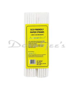 WHITE PAPER STRAW  6MM *  200MM BIODEGRADABLE AND ECO FRIENDLY