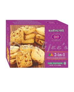 KARACHI BAKERY 2IN1 FRUIT + ALMOND BISCUITS 400G