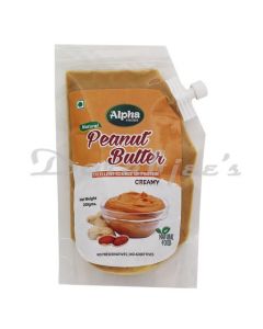 ALPHA FOODS NATURAL CREAMY PEANUT BUTTER WITH SPOUT PACKAGING WITH NO ADDITIVES - 200 GMS