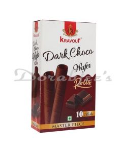 KRAVOUR WAFER ROLLS - DARK CHOCOLATE 100G