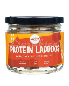 WEVIVE INDIA PROTEIN LADDOOS WITH CALMING HERBS, NUTTY (PACK OF 10), 100G