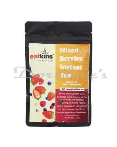 EATKINS MIXED BERRIES INSTANT GREEN TEA WITH ASHWAGANDHA & TULSI, 100 GRAMS