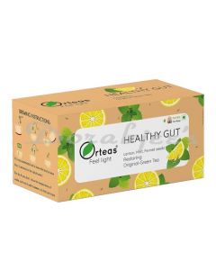 ORTEAS RESTORING HEALTHY GUT GREEN TEA, FRESH MINT LEAVES, LEMON AND FENNEL SEEDS. 20 TEA BAGS. 40G