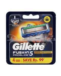 GILLETTE FUSION PROGLIDE POWER SHAVING CARTRIDGE 4S