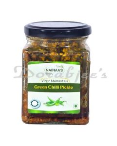 NAINAAS VIRGIN MUSTARD OIL GREENCHILLI PICKLE 200 GM