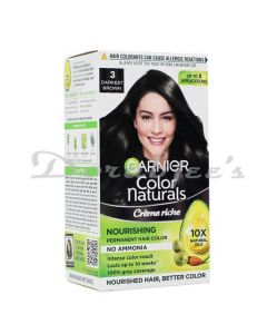 GARNIER HAIR COLOR 3 DARKEST BROWN