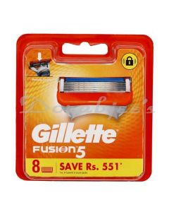 GILLETTE FUSION SHAVING BLADES 8 CARTRIDGES
