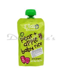 ELLAS KITCHEN BABY FOODS ORGANIC PEAR APPLE BABY RICE 120G