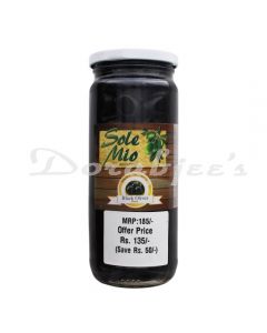 SOLE MIO BLCK OLIVS PITTED450G