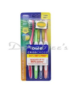 ORAL B CRISS CROSS PRO-HEAL ANTI PLAQUE TOOTH BRUSH SOFT 2+2