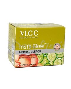 VLCC INSTA GLOW HERBAL BLEACH CUCUMBER & ROSE PETALS 27G