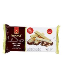 KRAVOUR WAFER ROLL BISCUIT CHOCO 75G