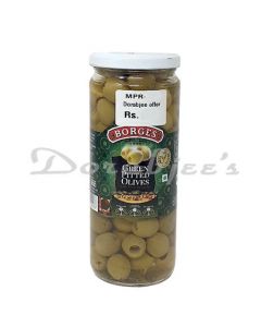 BORGES GREEN PITTED OLIVES 212 G.