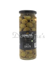 LORETO-PITTED GREEN OLIVES -430G