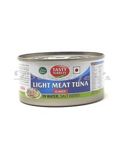 TASTY NIBBLES LIGHT MEAT TUNA FLAKES BRINE WATER 185G