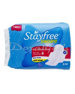 STAYFREE XL ULTRA THIN GEL SANITARY PADS 6S