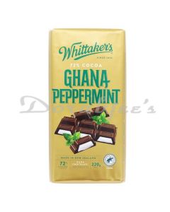 WHITTAKERS CHOCOLATE GHANA PEPPERMINT 72% CHOC 220 G