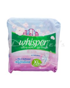 WHISPER ULTRA SOFT SANITARY PADS XL 15S