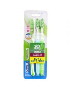 ORAL B SENSITIVE ULTRA GREEN TOOTH BRUSH EXTRA SOFT B2G3