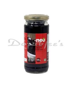 NEO FOODS PITTED BLACK OLIVES 220G