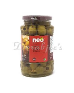 NEO FOODS PITTED GREEN OLIVES 380G