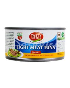 TASTY NIBBLES LIGHT MEAT TUNA FLAKES SUNFLOWER OIL 185G