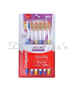 COLGATE ZIGZAG MEDIUM TOOTH BRUSH 6N