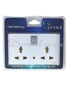 SYSKA TWO WAY POWER PLUG WHITE MPS-0401