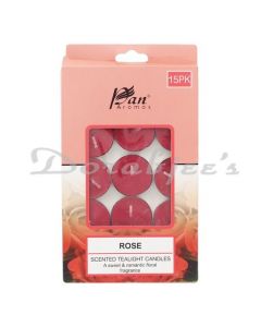 PAN AROMAS SCENTED CANDLE ROSE 150G 15PK