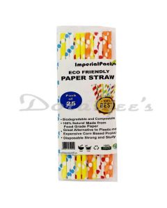 IMPERIALPACKS BIODEGRADABLE & COMPOSTABLE PAPER STRAWS 6MM 25’S PACK