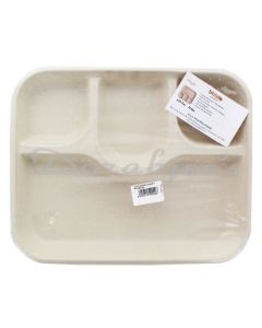 CHUK BI DEGRADABLE BAGASSE EATSAFE 4 COMPARTMENT  TRAY 25PACK