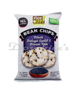 RICEUP RICE CRACKERS BEAN CHIPS BLACK BELUGA LENTIL BROWN RICE 60G