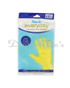 PALMRITE EVERYDAY RUBBER GLOVES SIZE 8-8.5 YELLOW