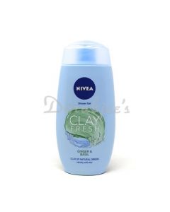 NIVEA SHOWER GEL CLAY FRESH GINGER & BASIL 250ML